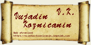 Vujadin Kozničanin vizit kartica
